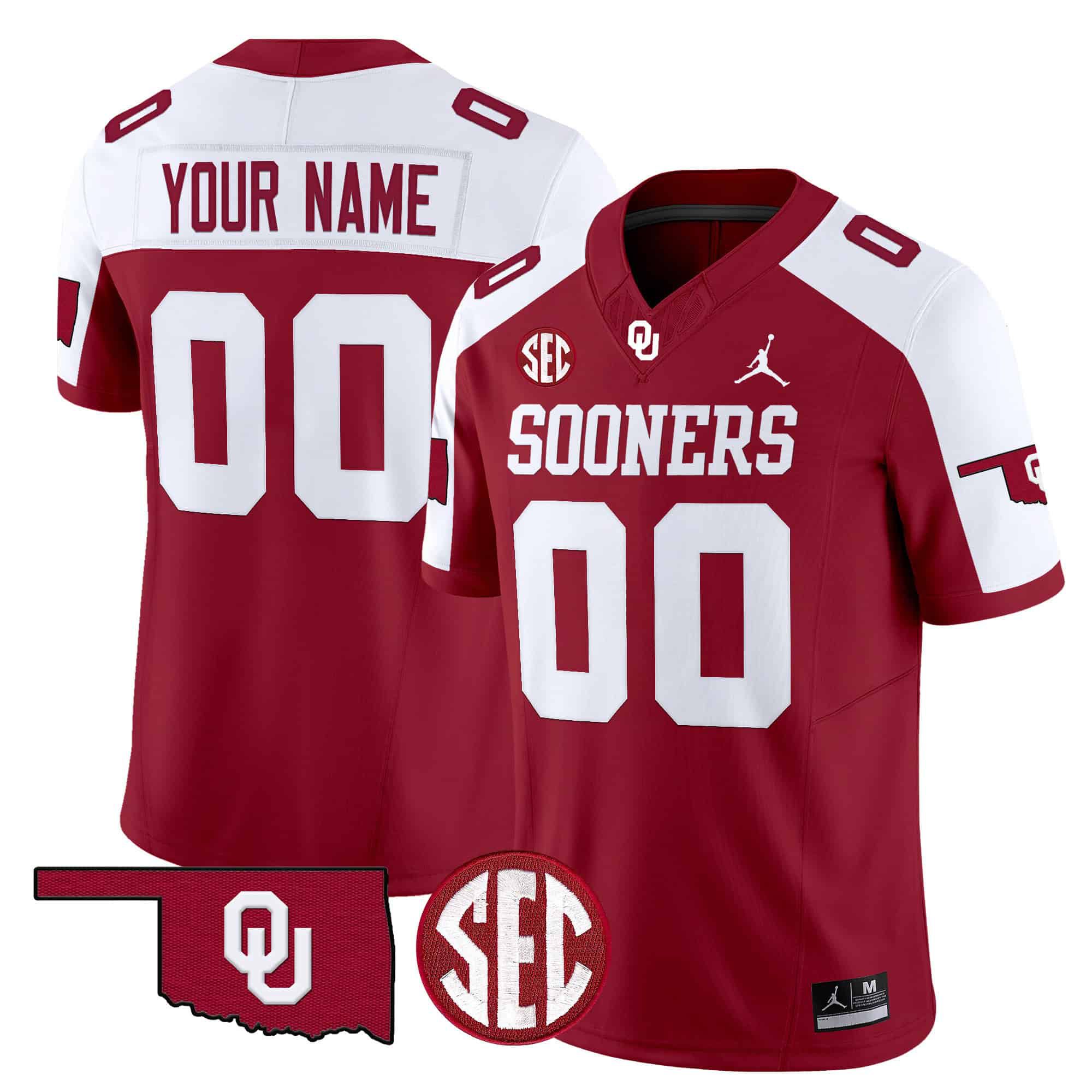 Men Oklahoma Sooners Red 2024 Vapor Limited Custom NCAA Jersey